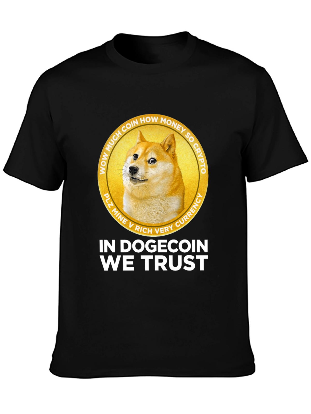 In Dogecoin We Trust Black Graphic Tee