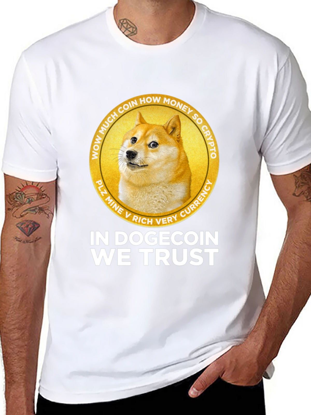 In Dogecoin We Trust Black Graphic Tee