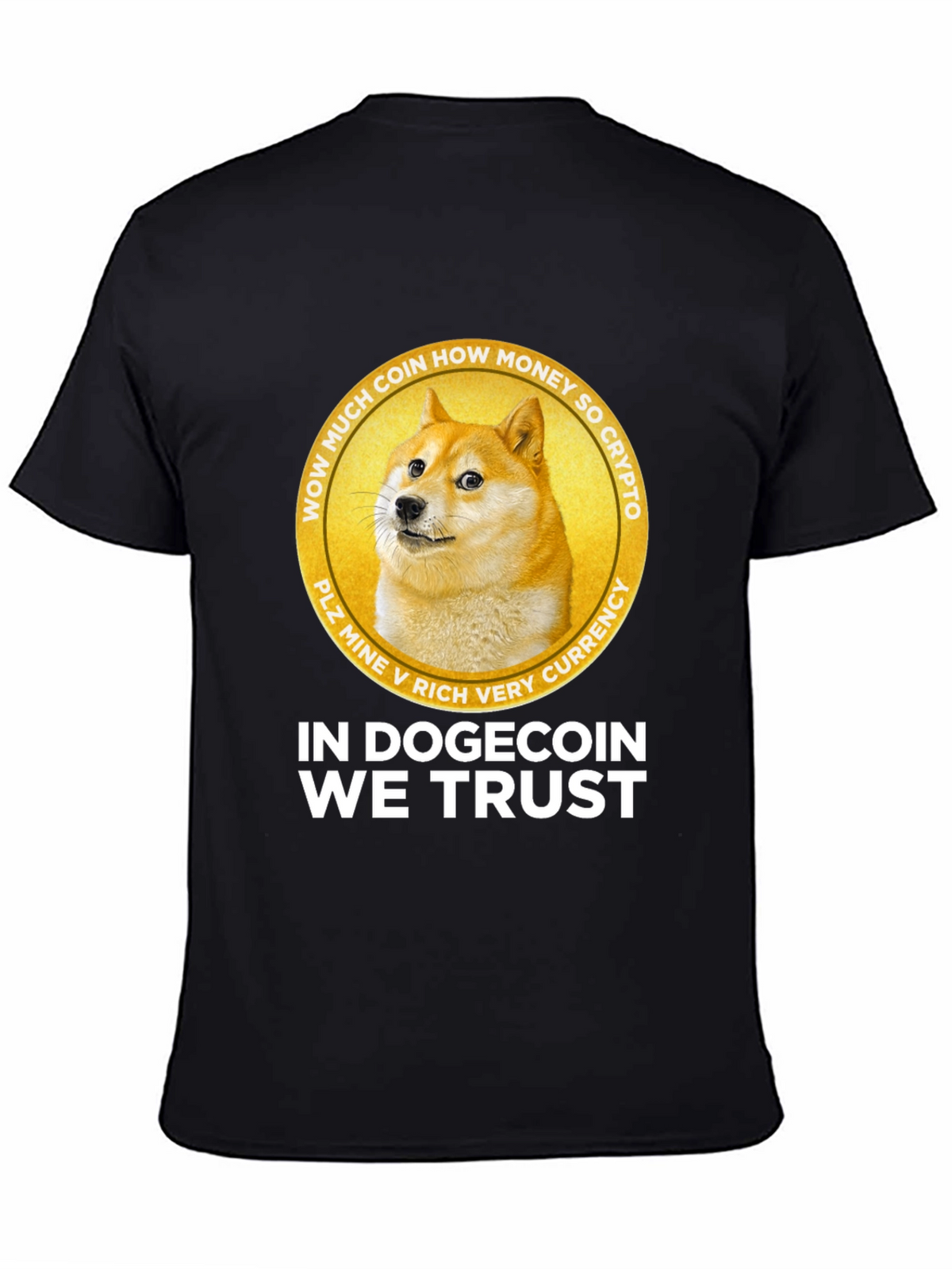 In Dogecoin We Trust Black Graphic Tee