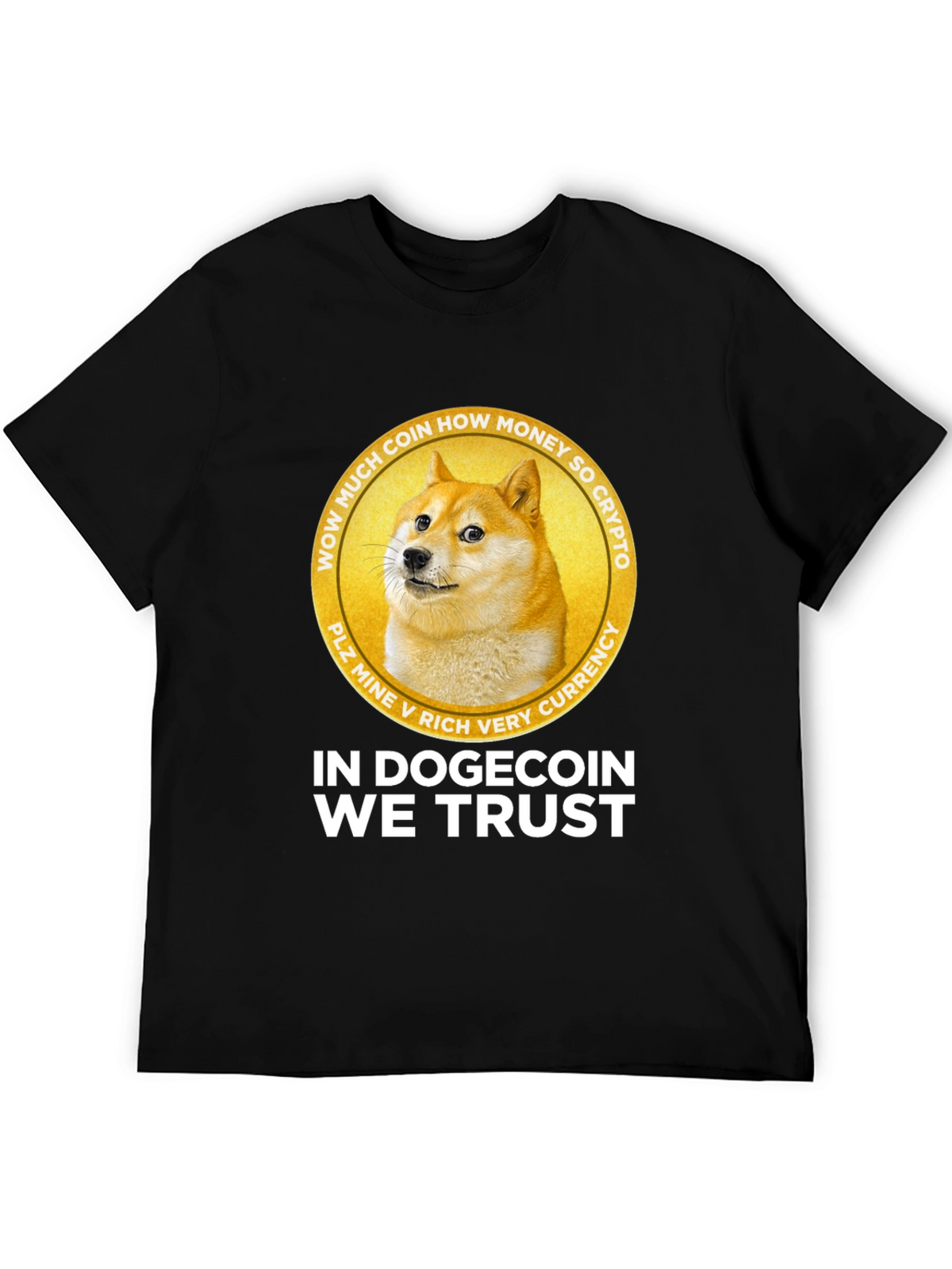 In Dogecoin We Trust Black Graphic Tee