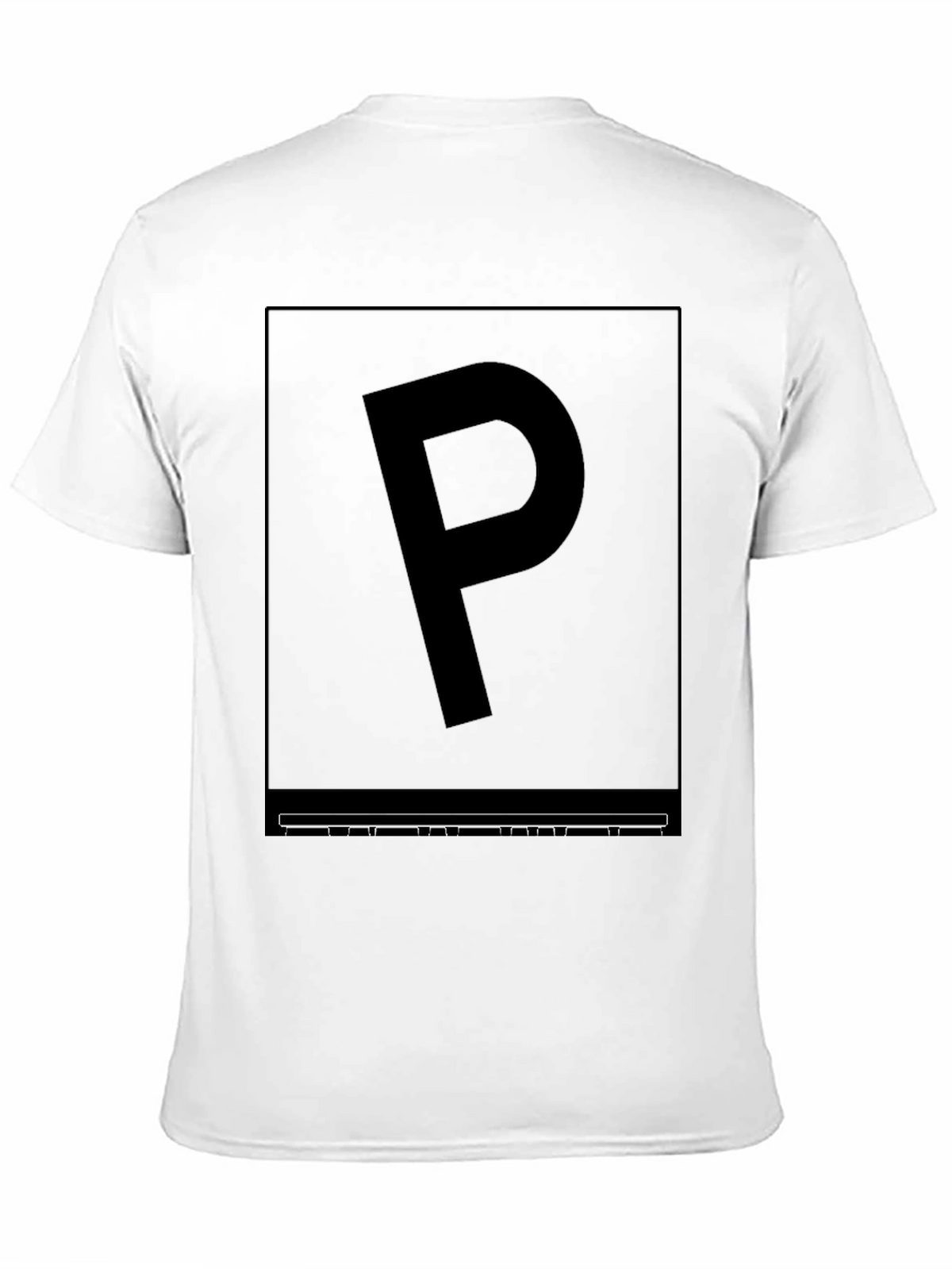 Minimalist P Letter Graphic Print Black T-Shirt