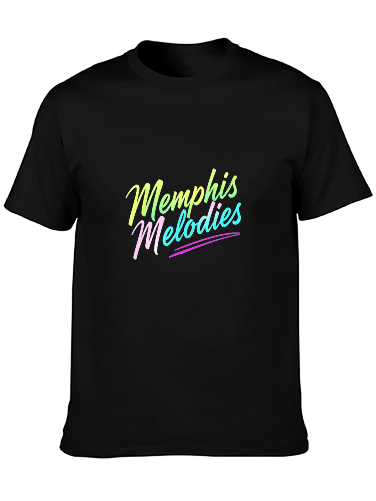 Memphis Melodies Black Cotton Graphic Tee