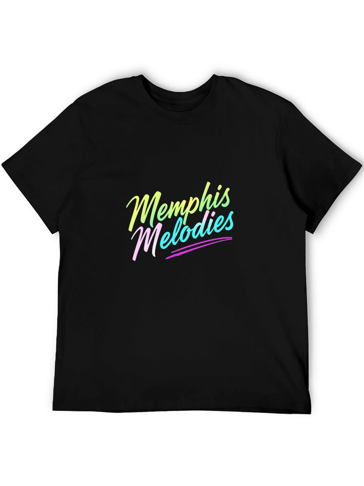 Memphis Melodies Black Cotton Graphic Tee