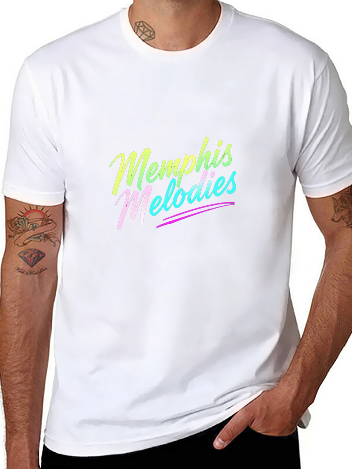 Memphis Melodies Black Cotton Graphic Tee
