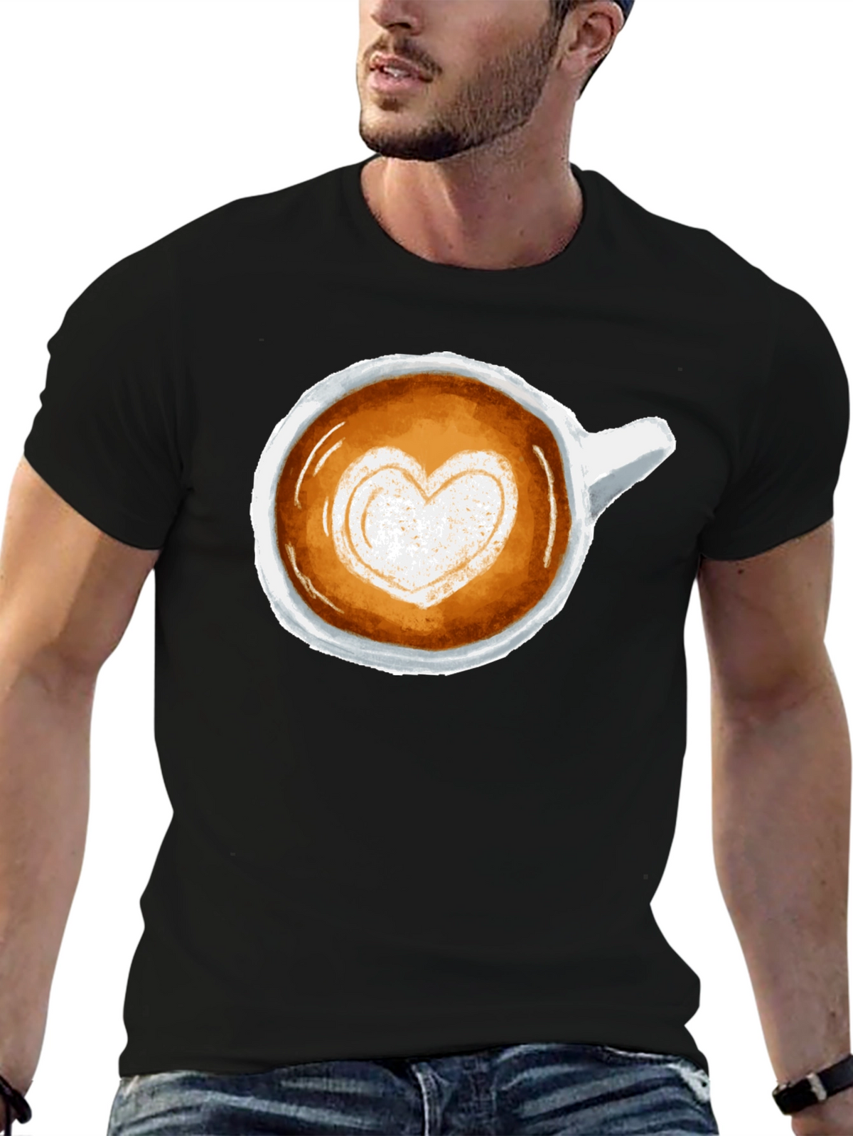 Latte Art Heart Tee - Coffee Lovers T-Shirt