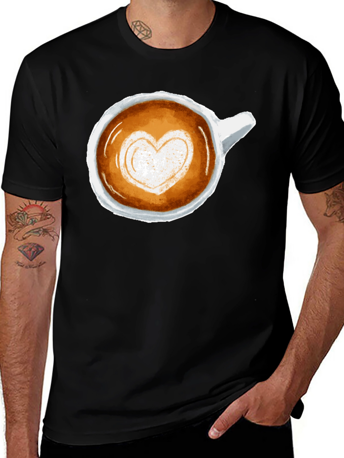 Latte Art Heart Tee - Coffee Lovers T-Shirt