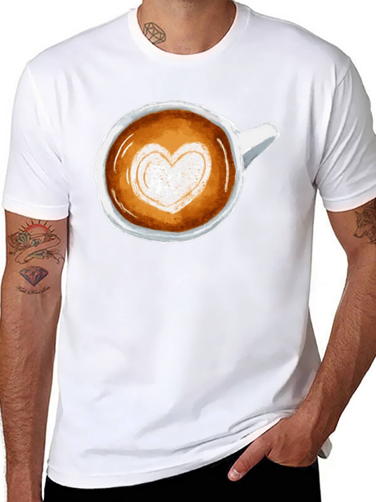 Latte Art Heart Tee - Coffee Lovers T-Shirt