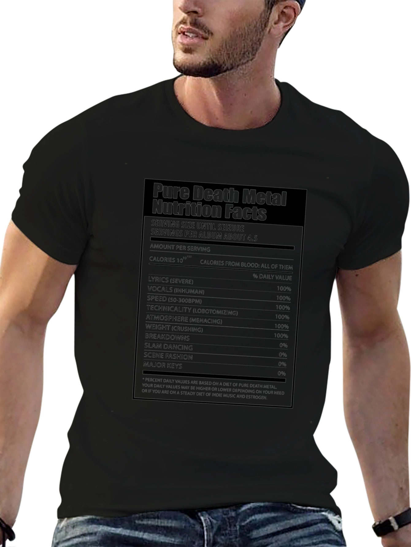 Pure Death Metal Nutrition Facts T-Shirt