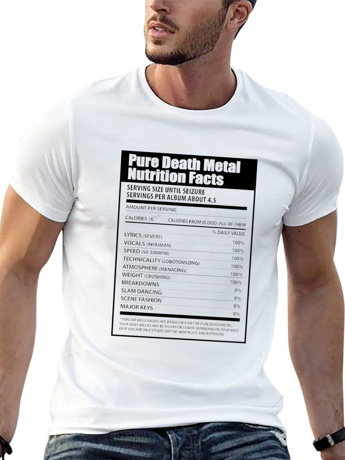 Pure Death Metal Nutrition Facts T-Shirt