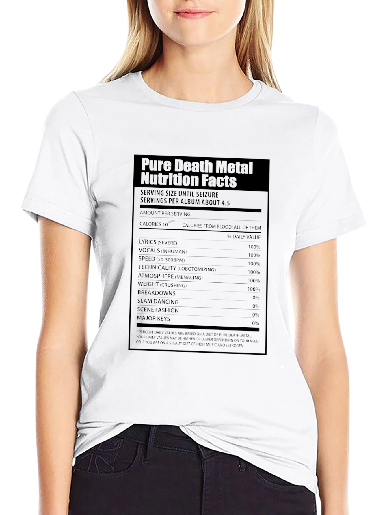 Pure Death Metal Nutrition Facts T-Shirt