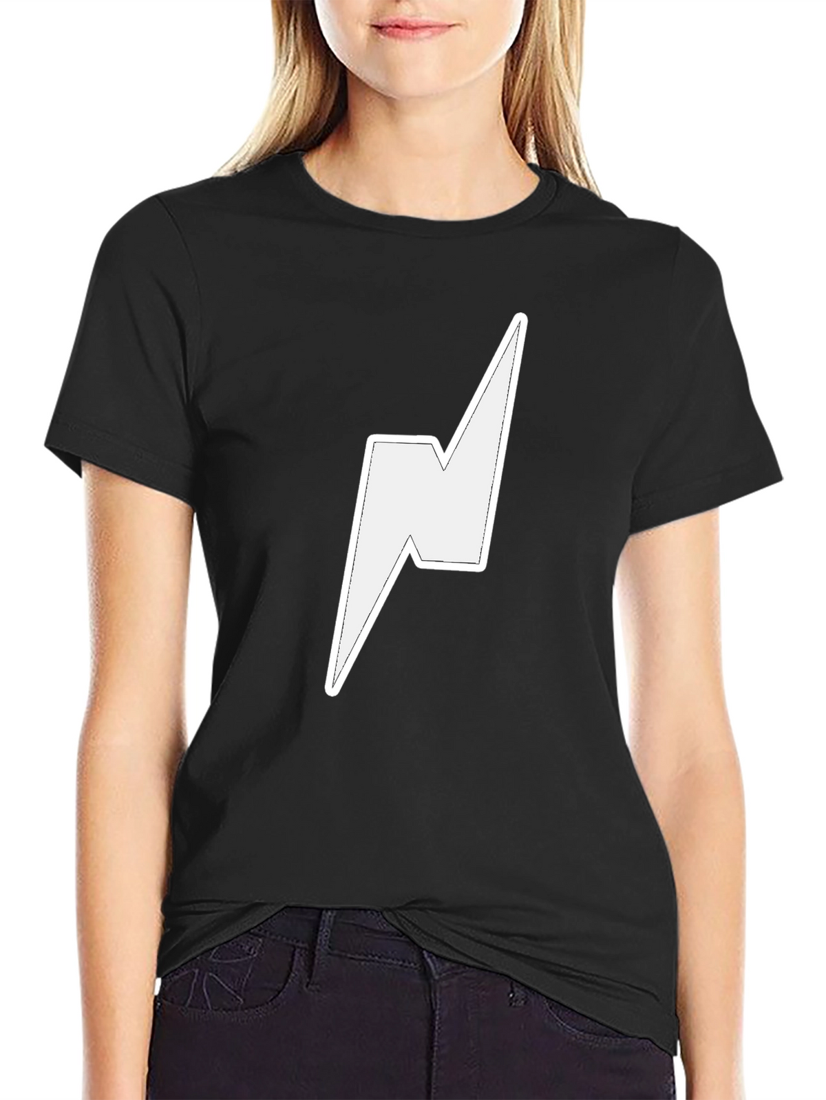Lightning Bolt Graphic Tee - Stylish Black T-Shirt