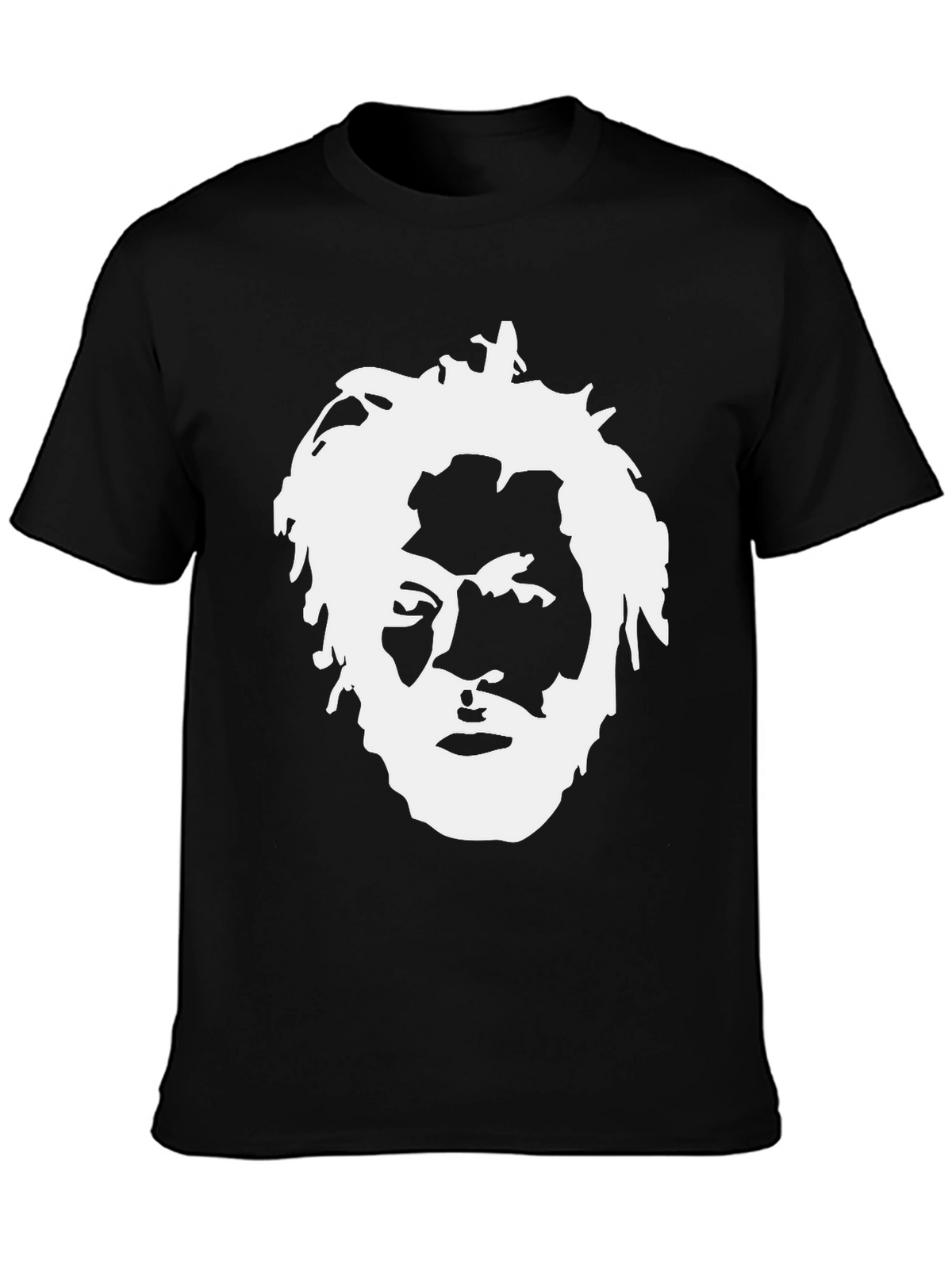 Bold Graphic Tee - White Portrait on Black