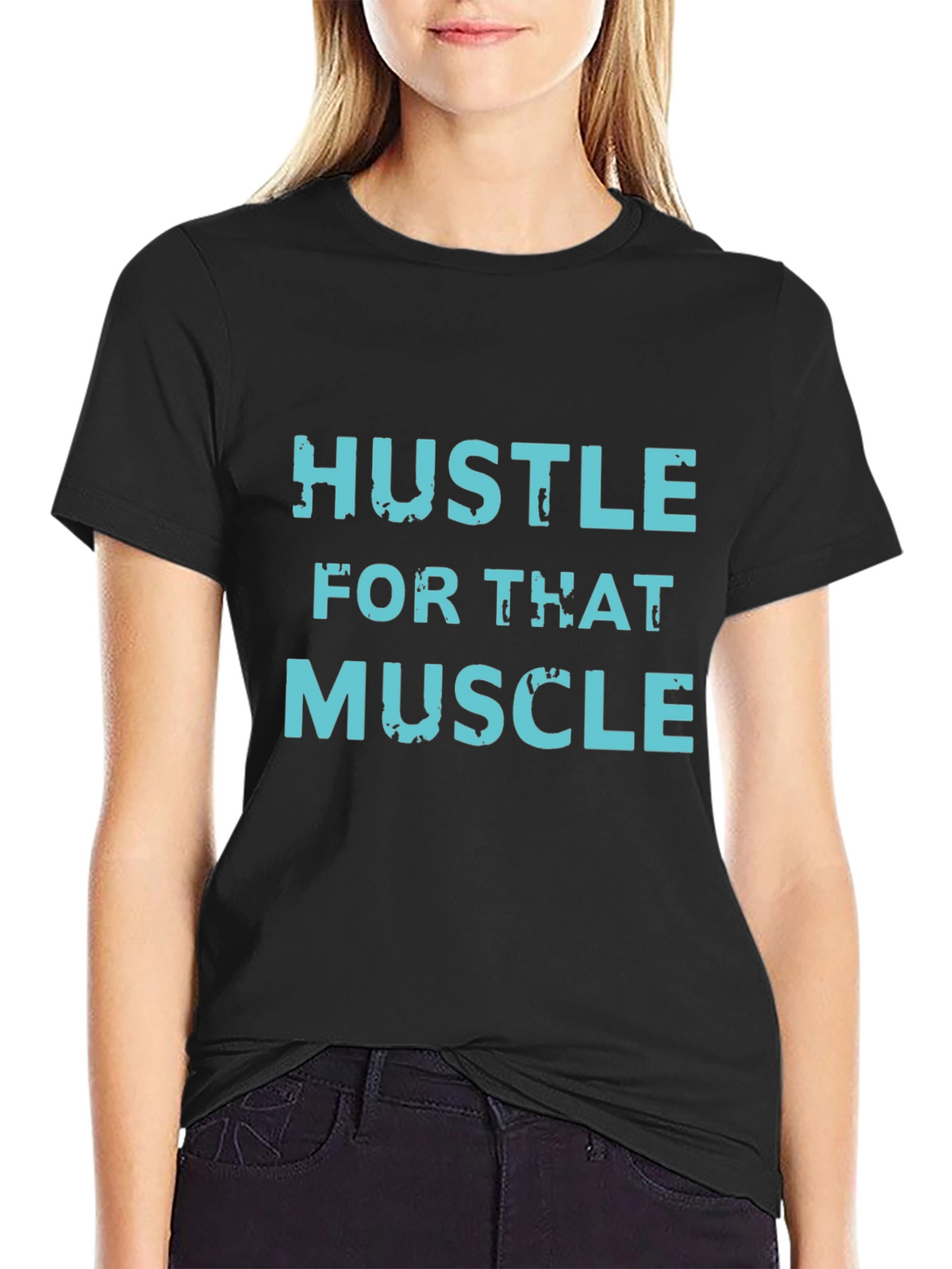 Hustle For That Muscle Black Graphic Tee