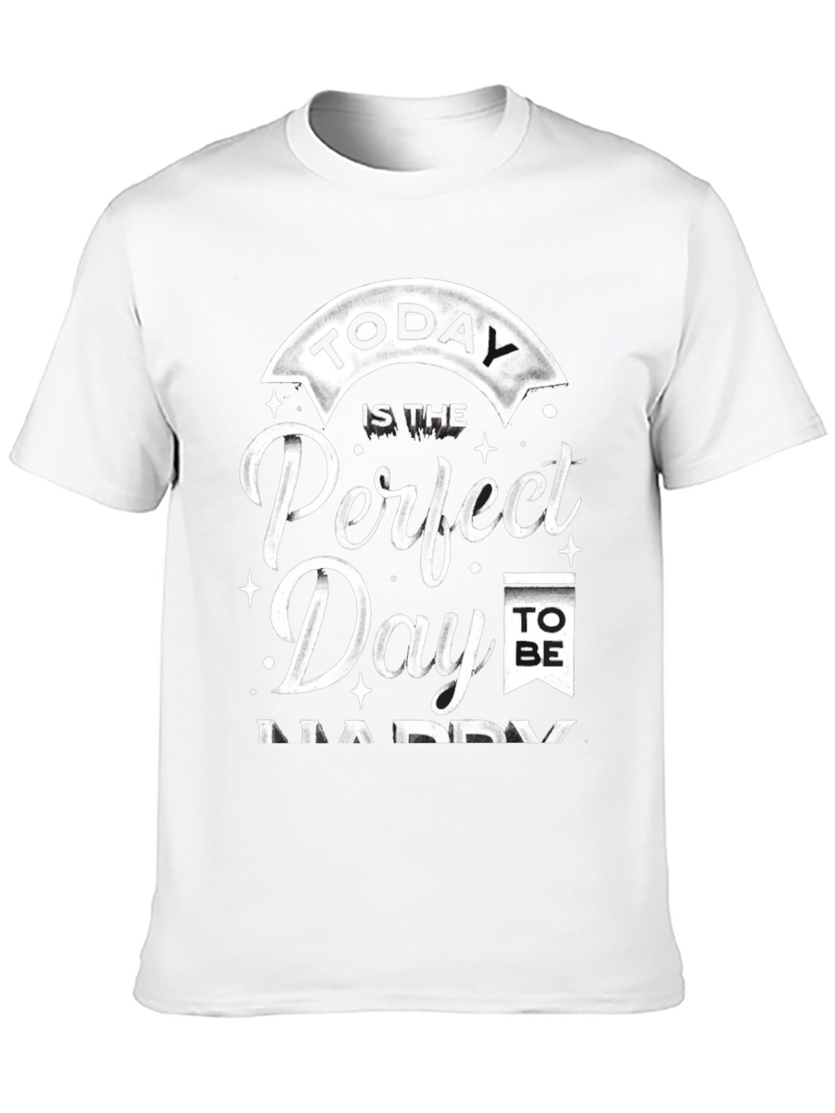Perfect Day to Be Happy Graphic Tee - Black