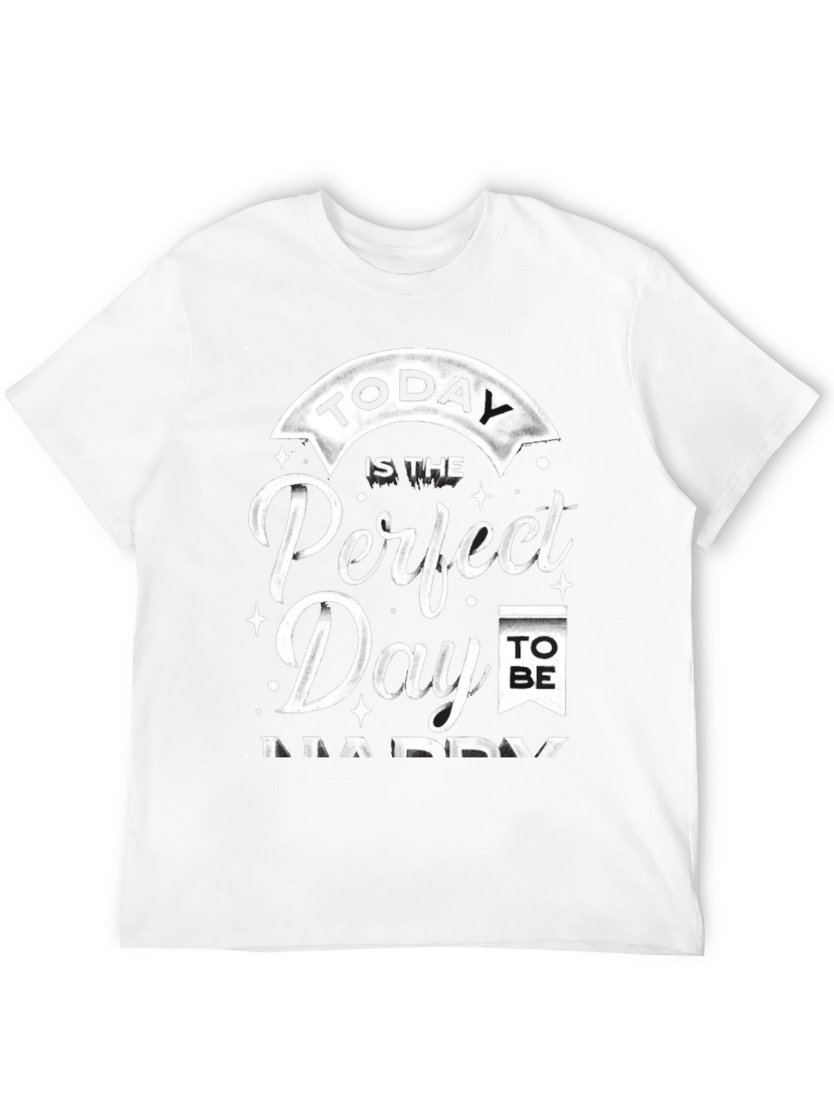 Perfect Day to Be Happy Graphic Tee - Black