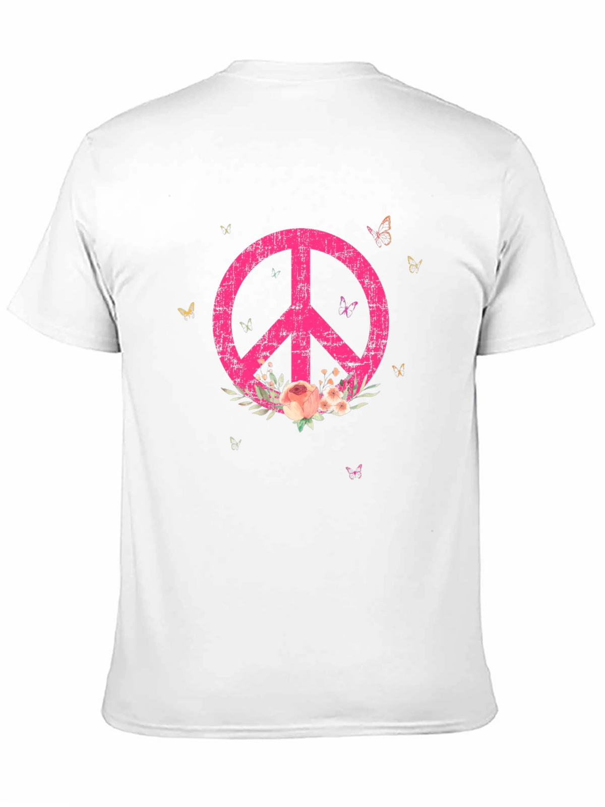 Floral Peace Sign Graphic Tee - Relaxed Fit