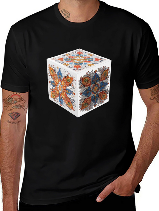 Abstract Cube Graphic T-Shirt