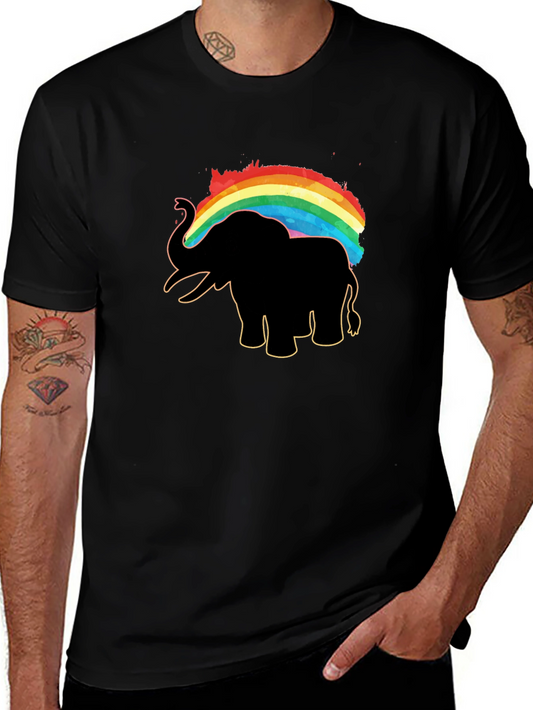 Elephant Rainbow Graphic Print Tee