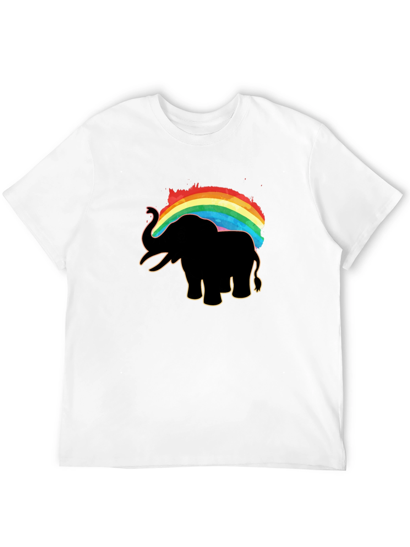 Elephant Rainbow Graphic Print Tee