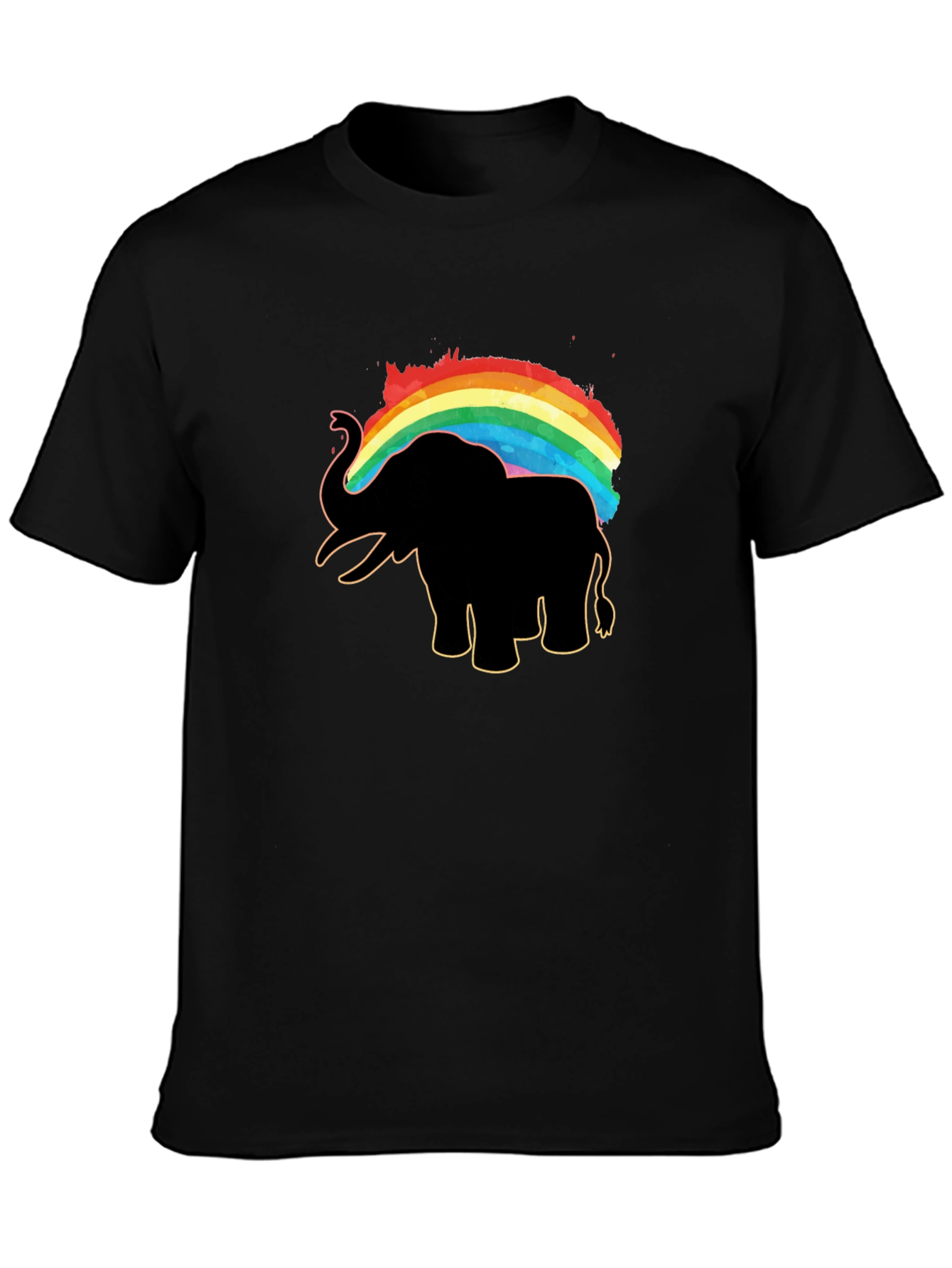 Elephant Rainbow Graphic Print Tee
