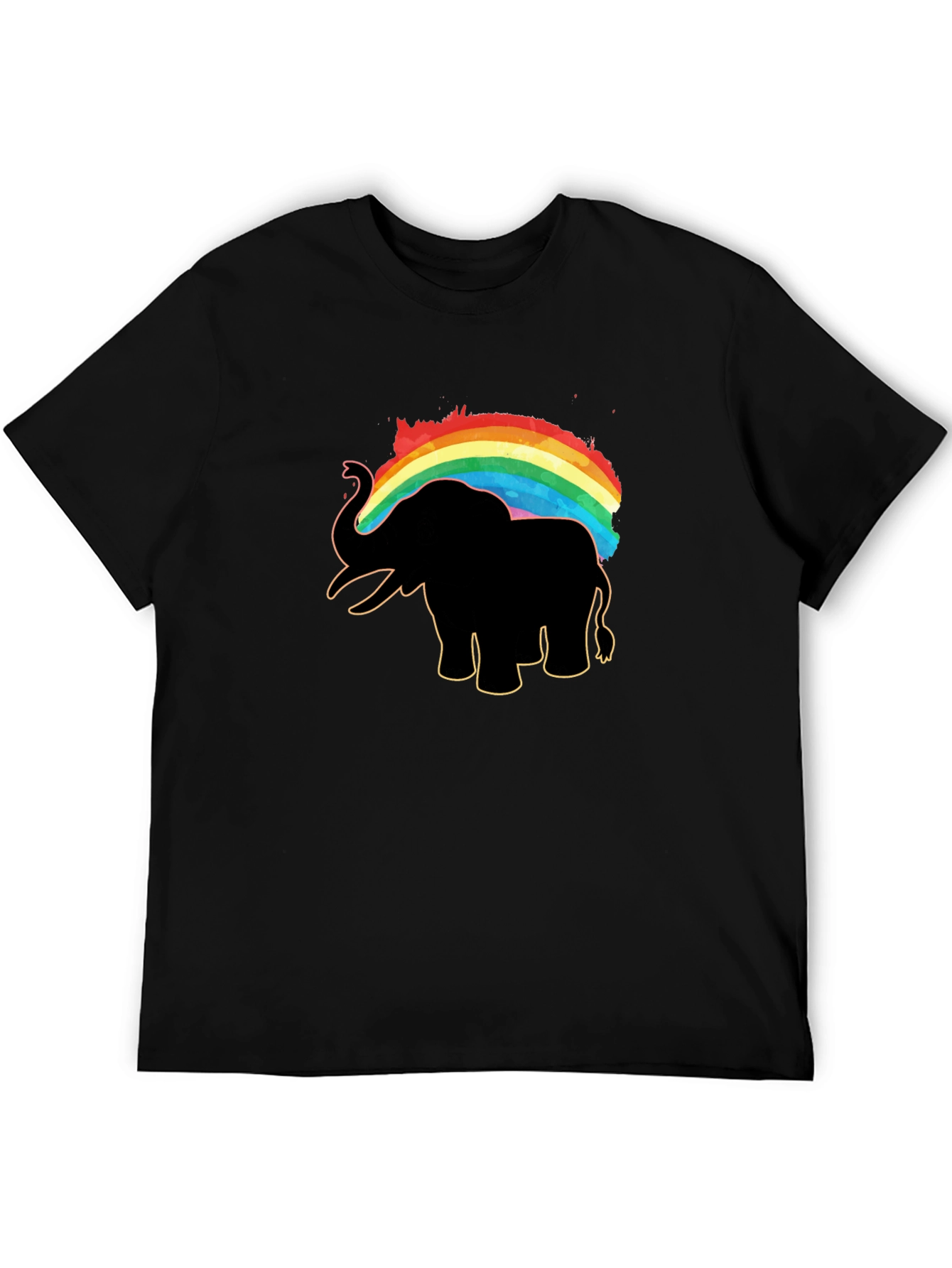 Elephant Rainbow Graphic Print Tee