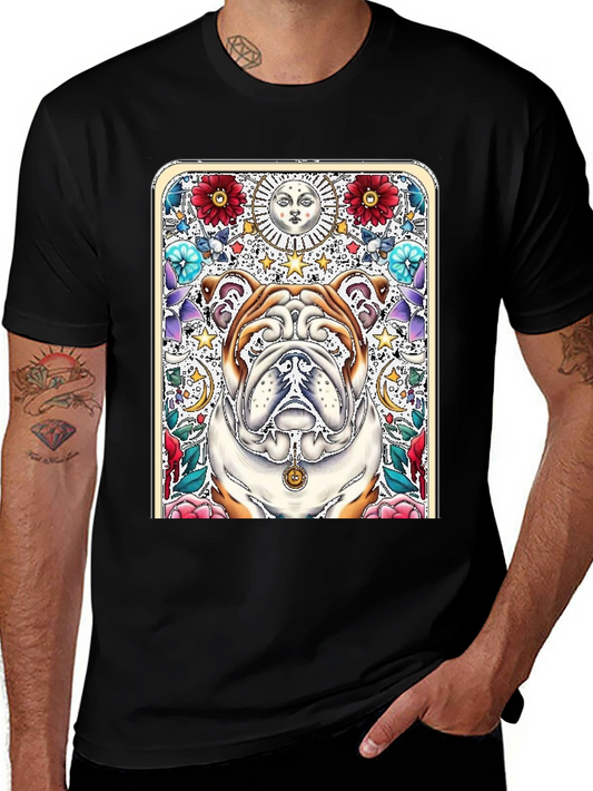 Bulldog Tarot Card T-Shirt - Unique Graphic Tee