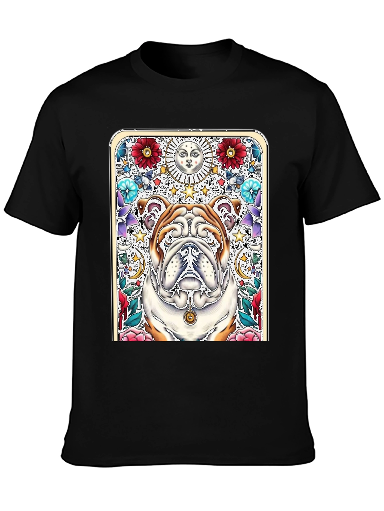 Bulldog Tarot Card T-Shirt - Unique Graphic Tee