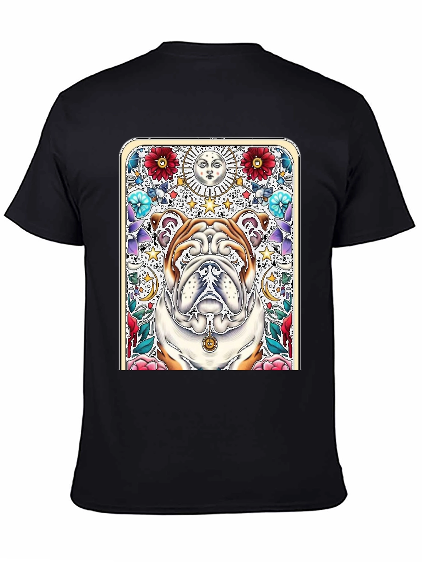 Bulldog Tarot Card T-Shirt - Unique Graphic Tee