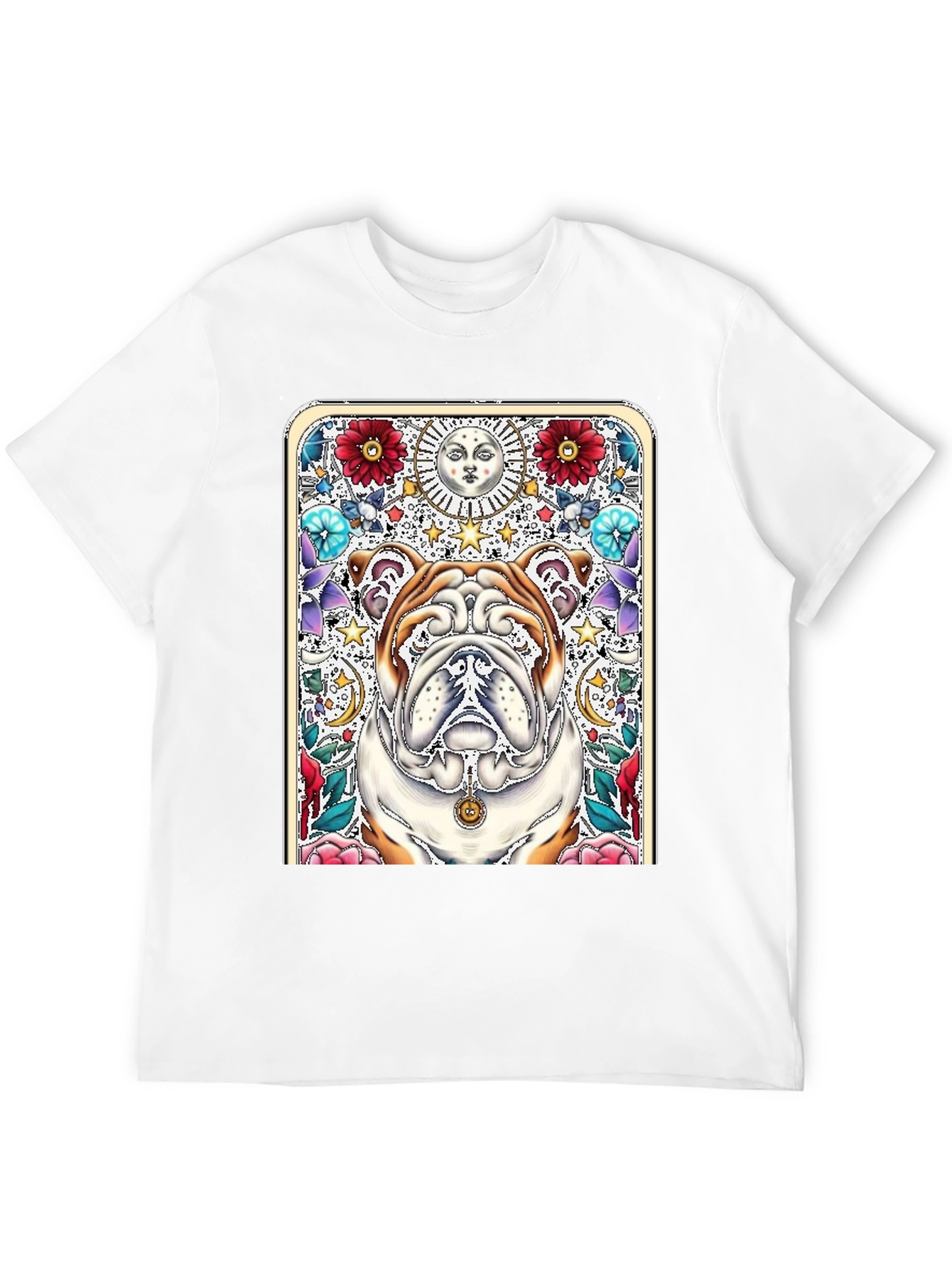 Bulldog Tarot Card T-Shirt - Unique Graphic Tee