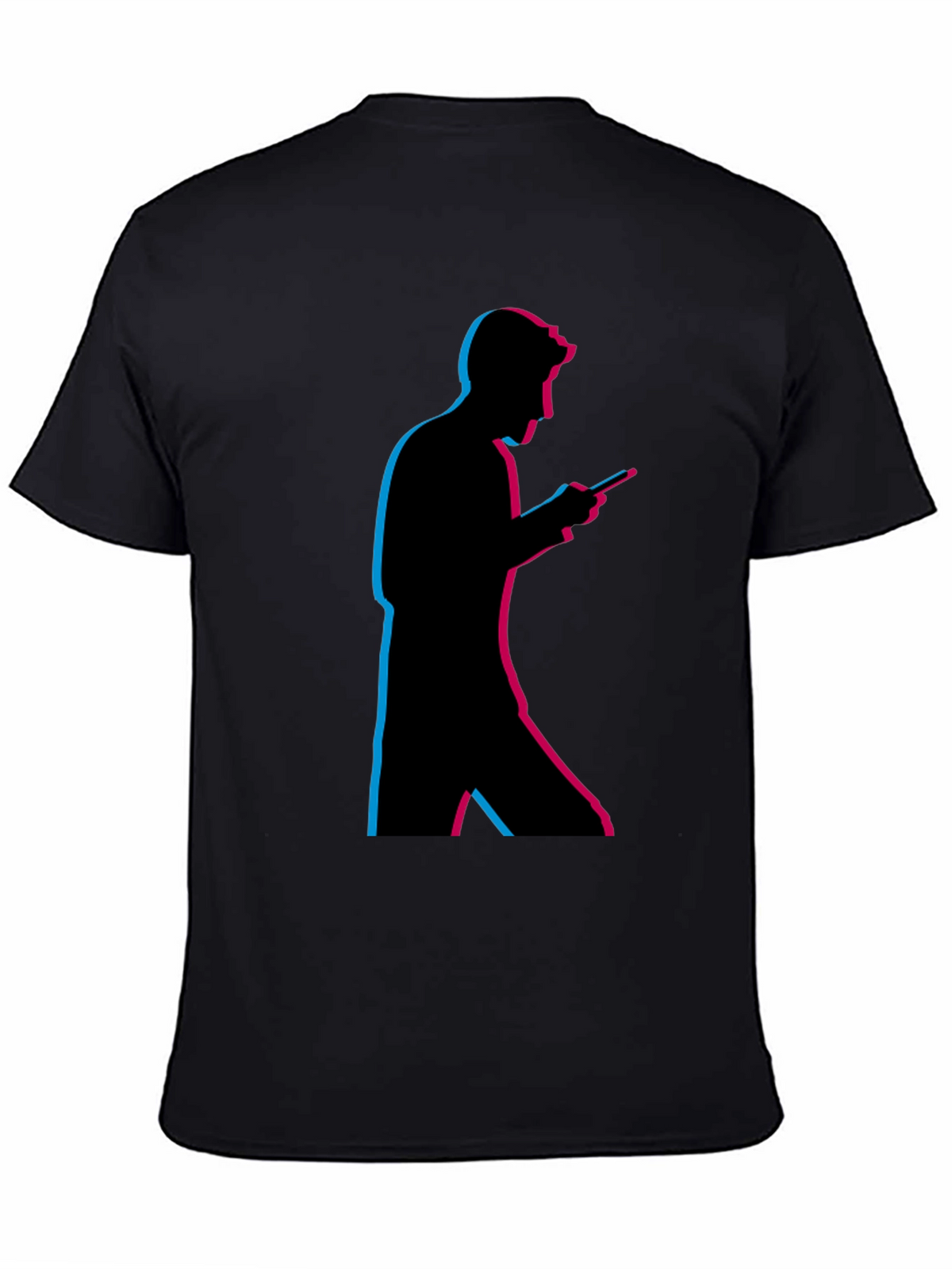 Mens Black Silhouette Graphic Tee - Trendy Design