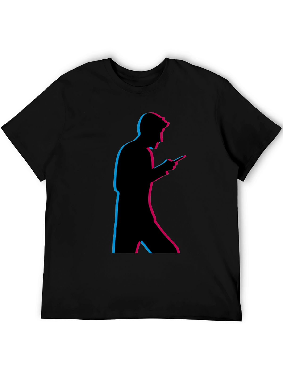Mens Black Silhouette Graphic Tee - Trendy Design