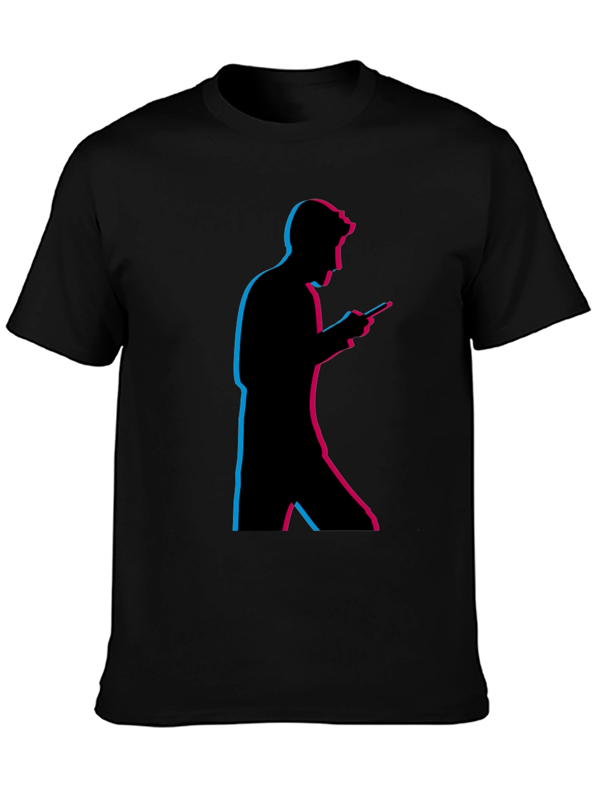 Mens Black Silhouette Graphic Tee - Trendy Design