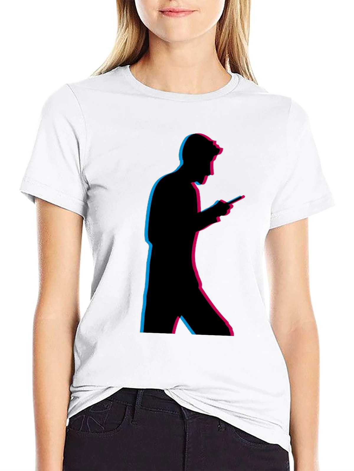 Mens Black Silhouette Graphic Tee - Trendy Design