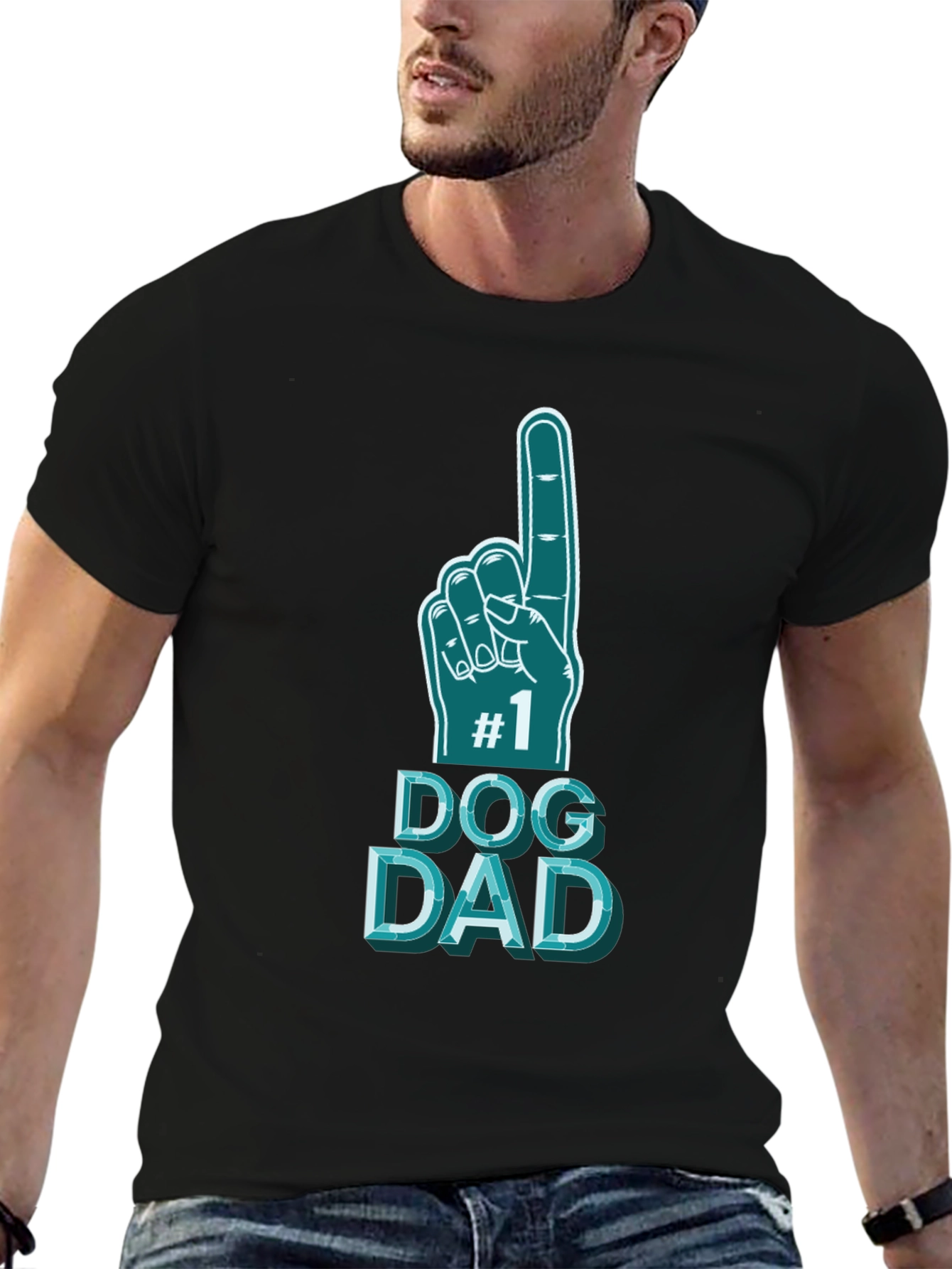 #1 Dog Dad T-Shirt - Black Graphic Tee