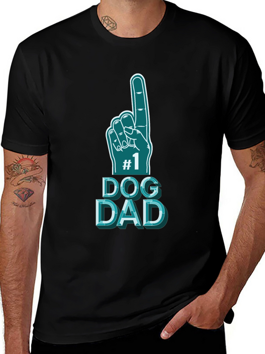 #1 Dog Dad T-Shirt - Black Graphic Tee