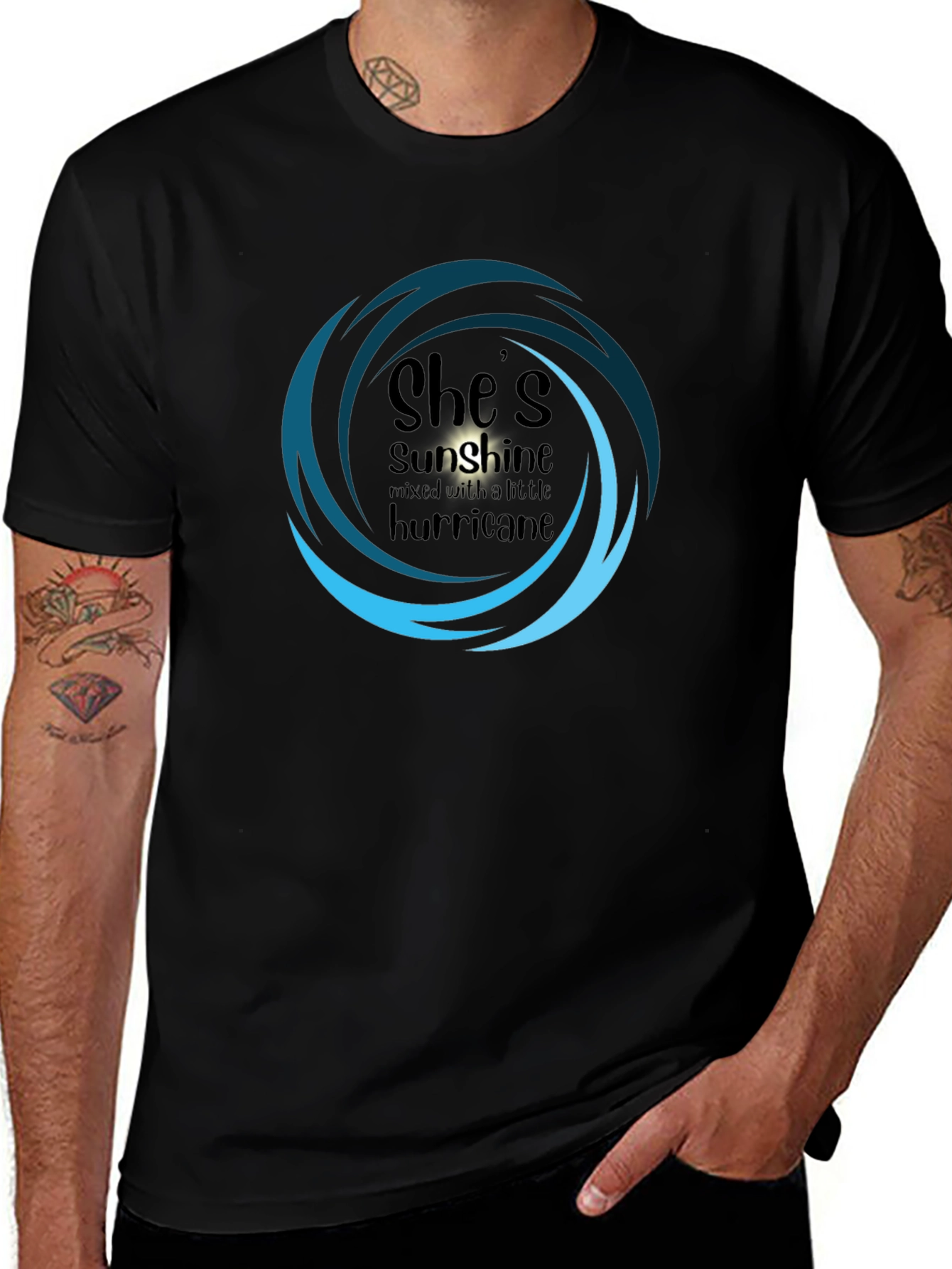 Shes Sunshine & Hurricane Tee - Black