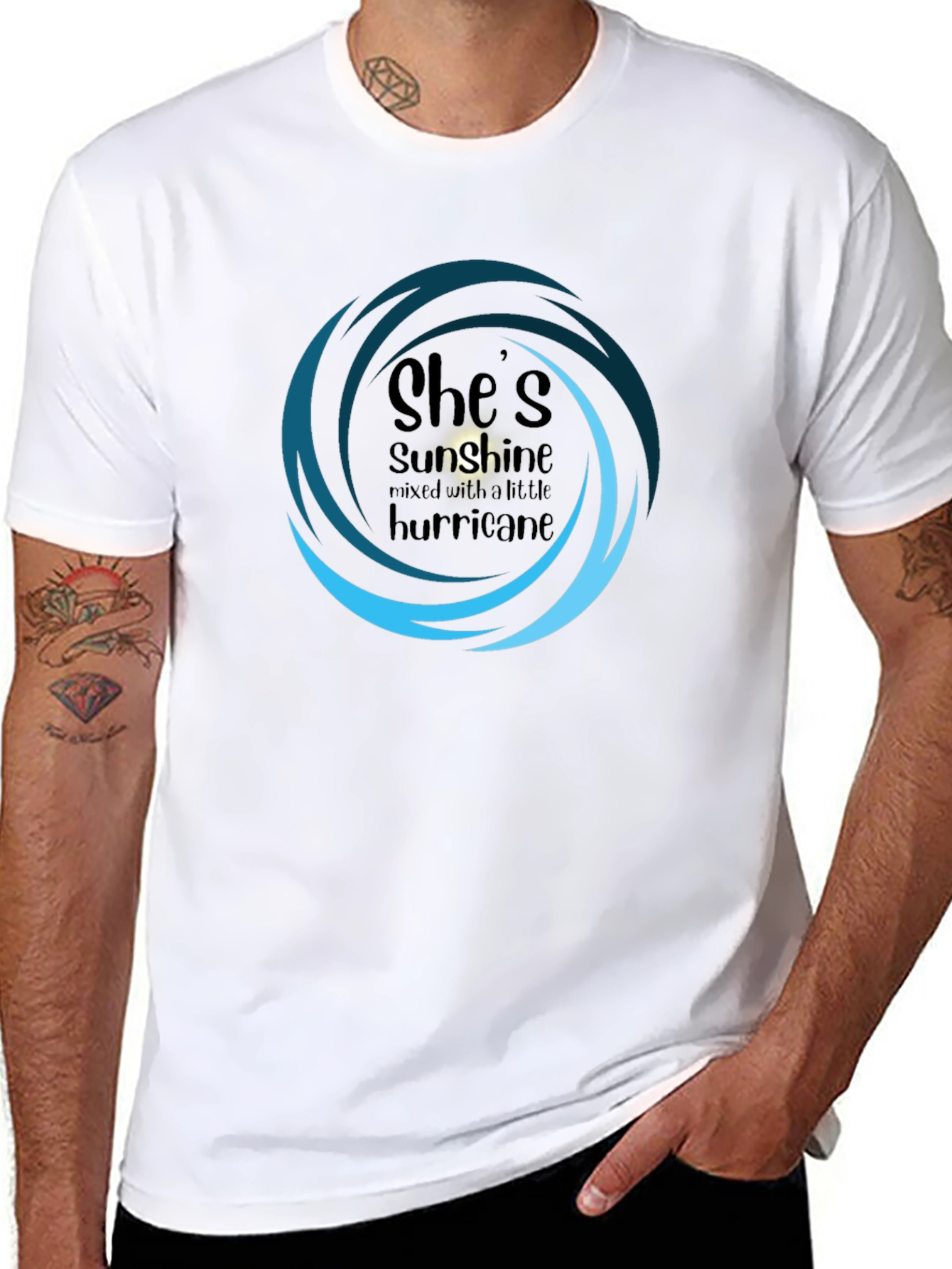 Shes Sunshine & Hurricane Tee - Black