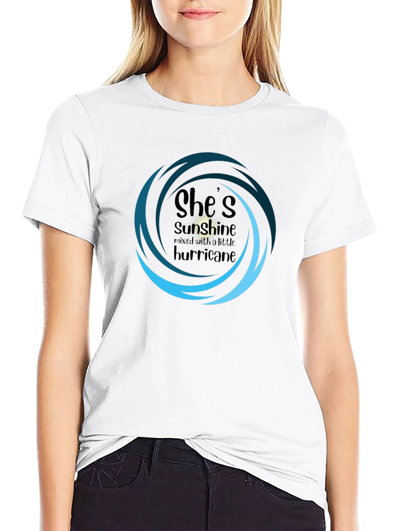 Shes Sunshine & Hurricane Tee - Black