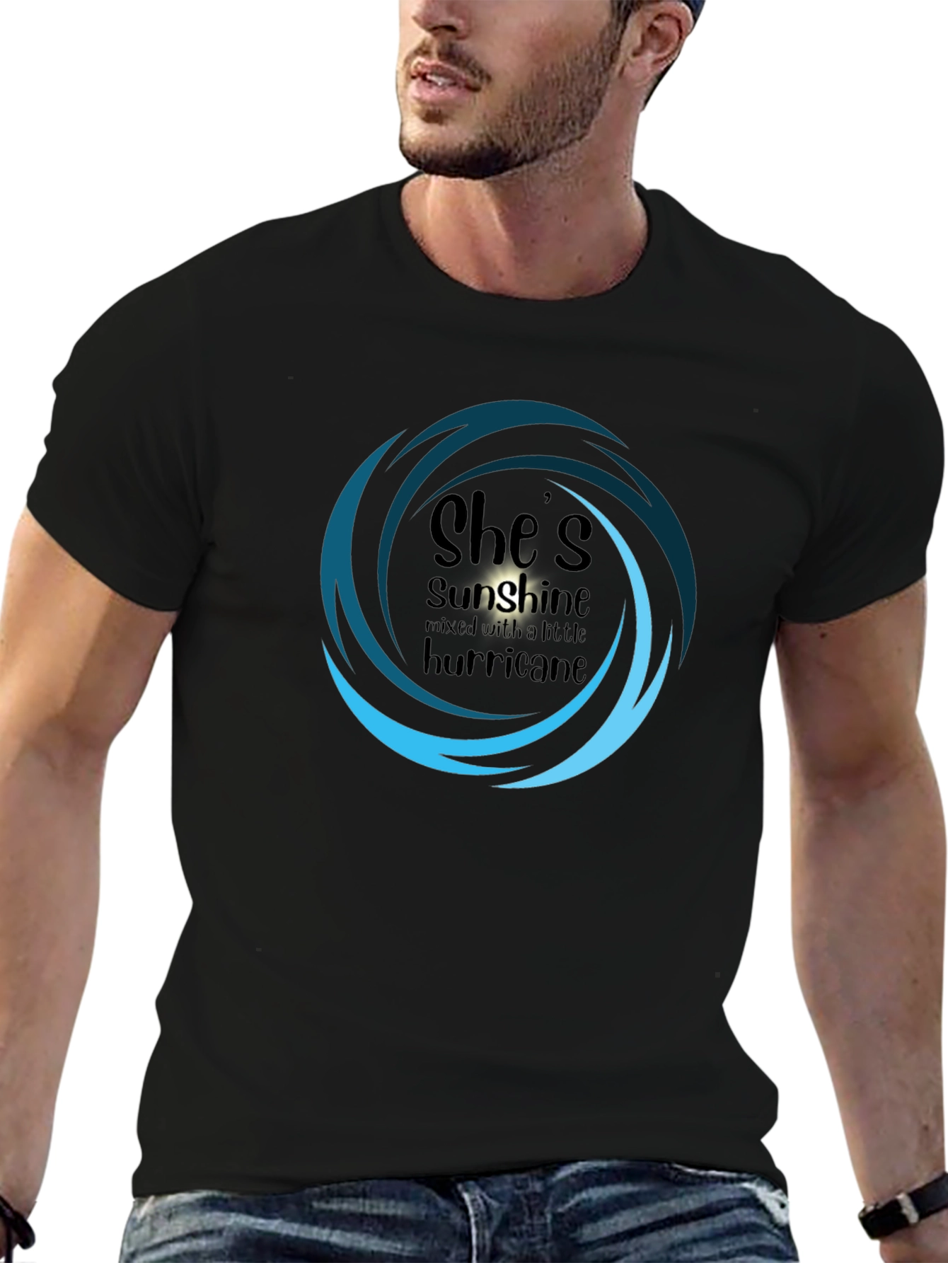 Shes Sunshine & Hurricane Tee - Black