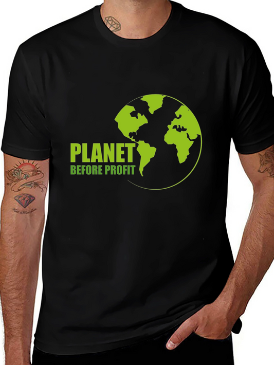 Planet Before Profit Black Graphic Tee
