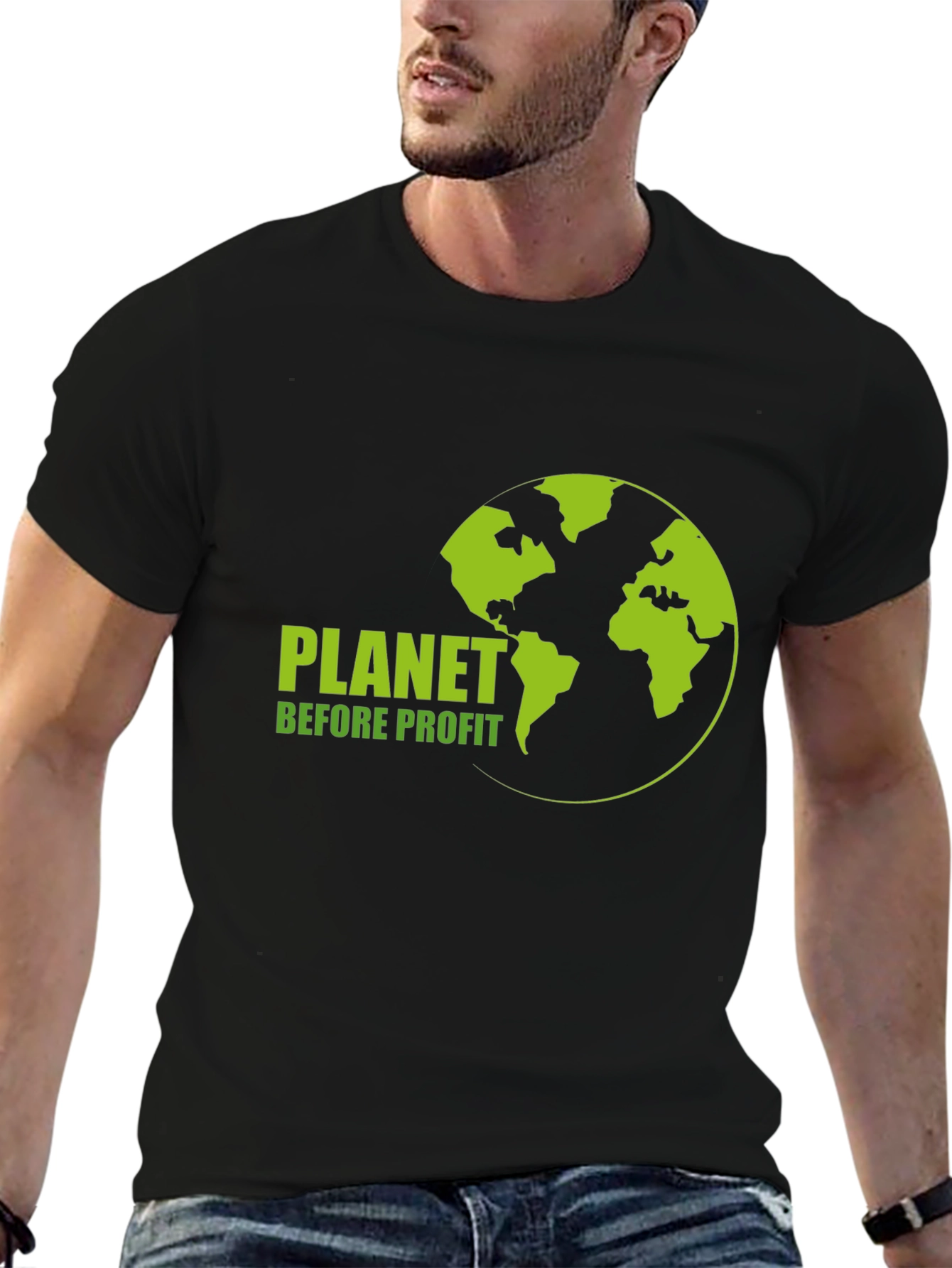 Planet Before Profit Black Graphic Tee