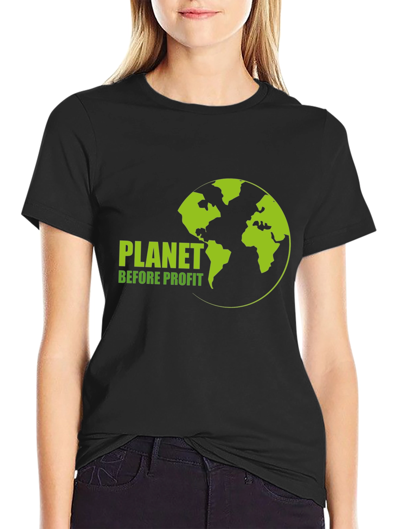 Planet Before Profit Black Graphic Tee