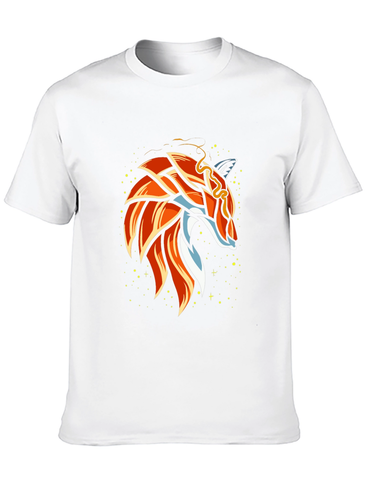 Geometric Fox Graphic Black T-Shirt