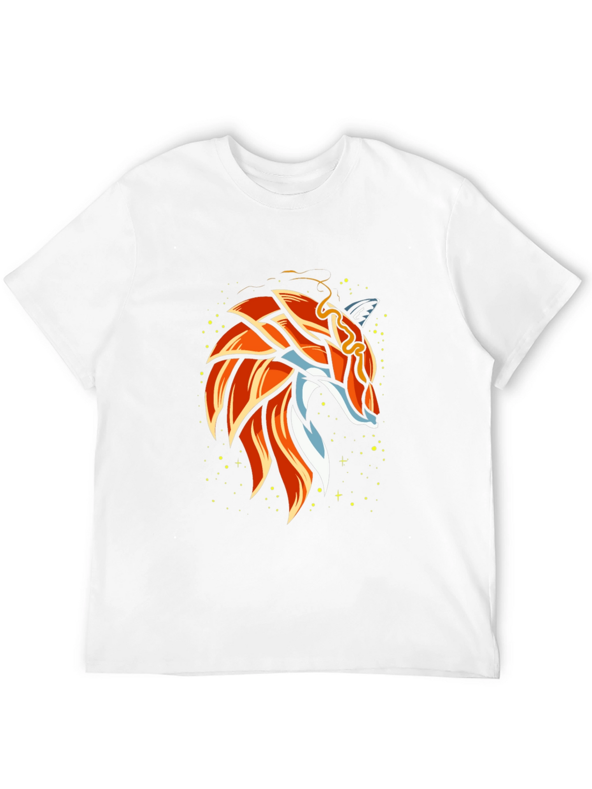 Geometric Fox Graphic Black T-Shirt