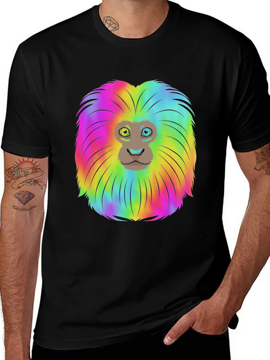 Rainbow Lion Mane Black T-Shirt