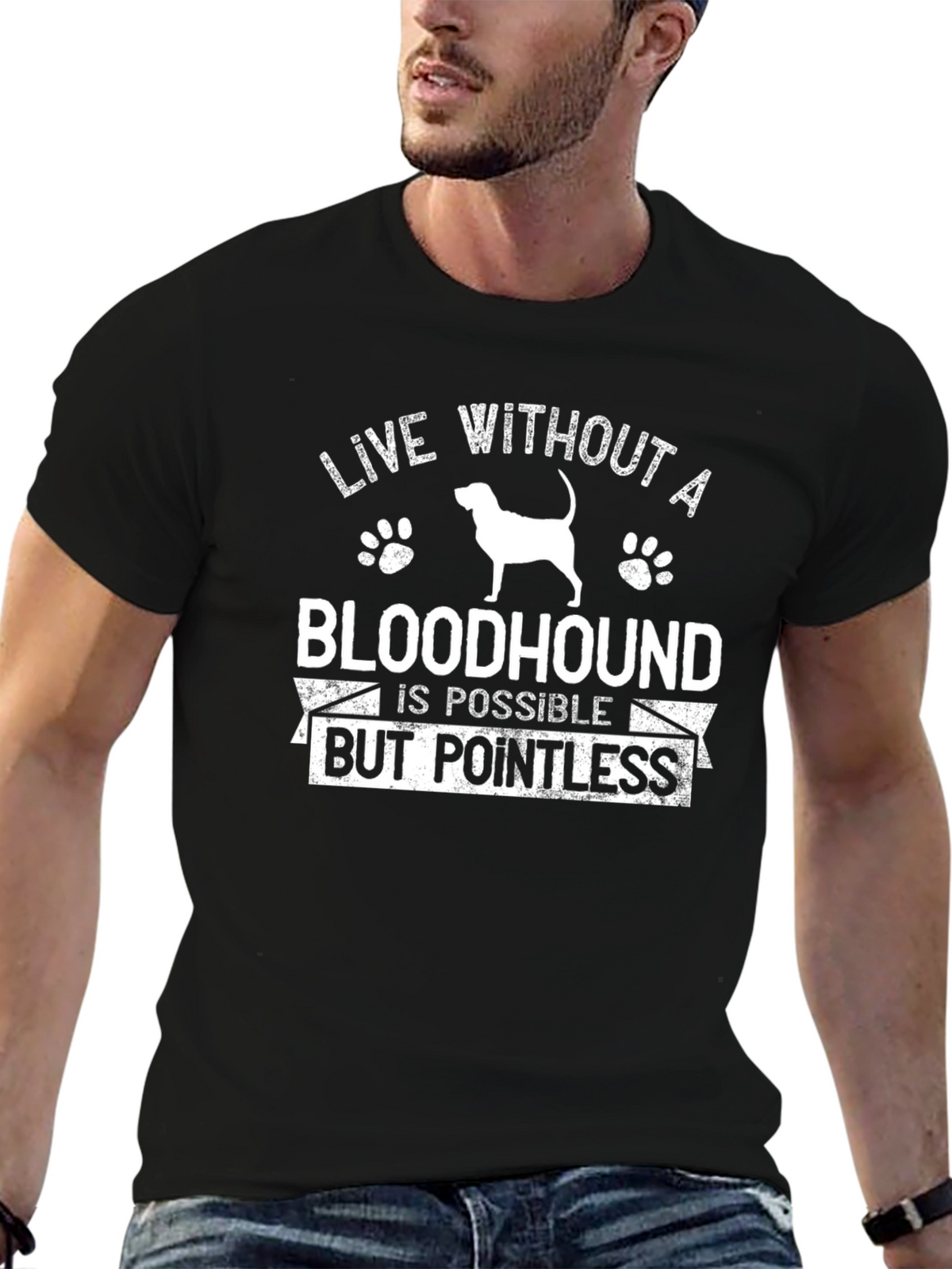 Bloodhound Dog T-Shirt: Live Without a Point