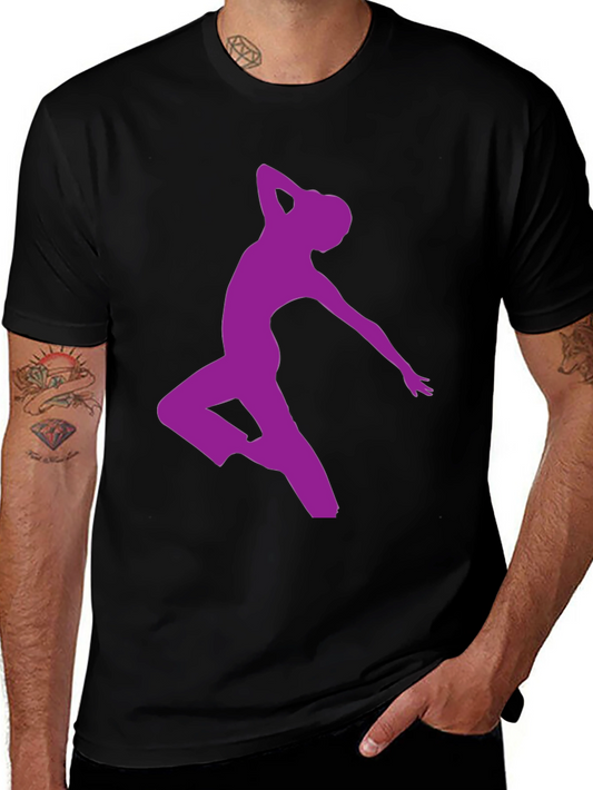 Purple Dancer Silhouette Black Graphic Tee