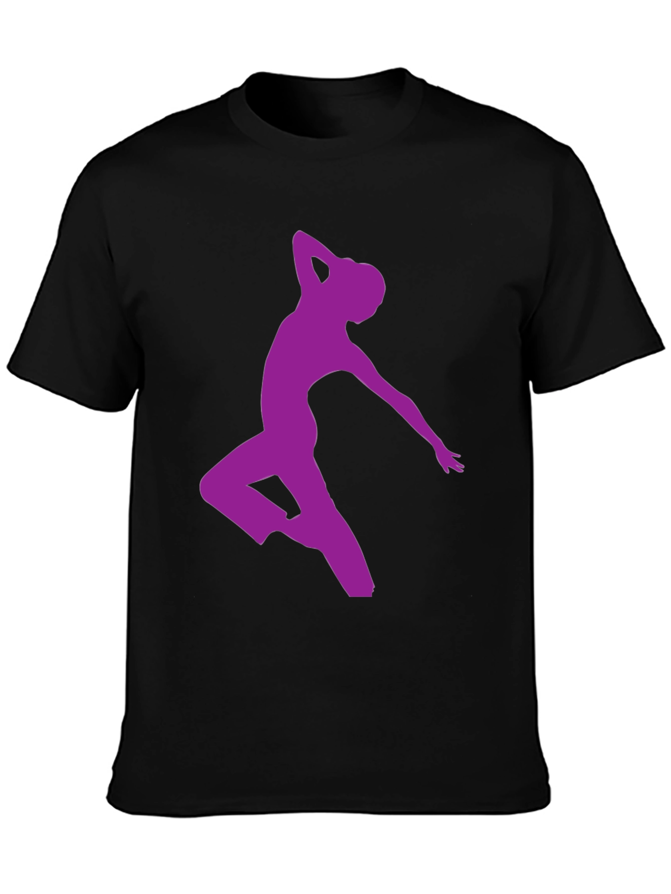 Purple Dancer Silhouette Black Graphic Tee