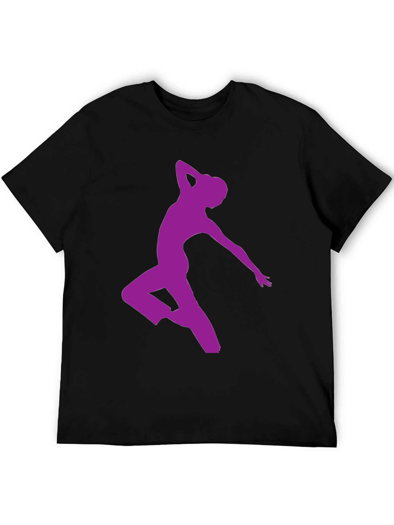 Purple Dancer Silhouette Black Graphic Tee