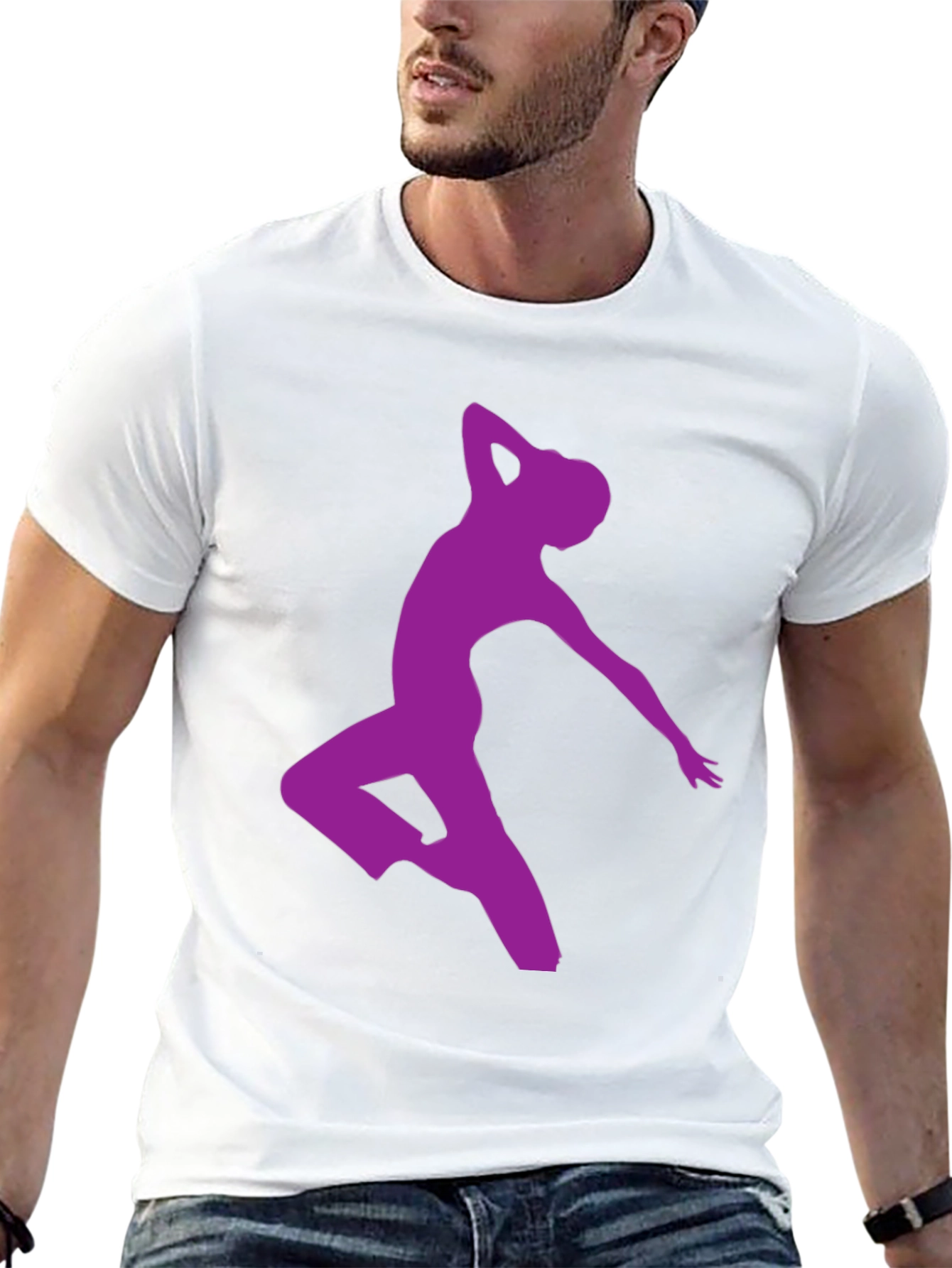 Purple Dancer Silhouette Black Graphic Tee